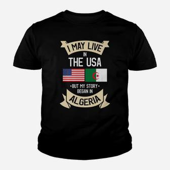 Algeria American Flag Usa Algerian Roots Gifts Youth T-shirt | Crazezy UK