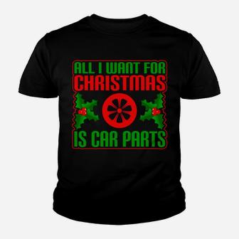 All I Want For Christmas Is Car Parts Funny Old Car Youth T-shirt | Crazezy