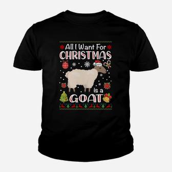 All I Want Is A Goat For Christmas Ugly Xmas Pajamas Sweatshirt Youth T-shirt | Crazezy DE