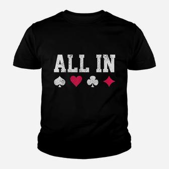All In Texas Playing Cards Youth T-shirt | Crazezy