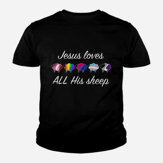 Ally Rainbow Flag Sheep Jesus Youth T-shirt | Crazezy AU