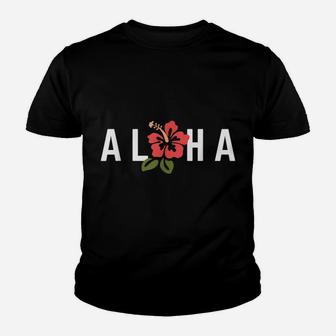 Aloha Hawaii Hibiscus Hawaiian Island Tropical Floral Flower Youth T-shirt | Crazezy