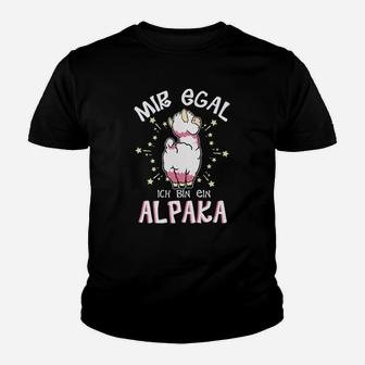 Alpaka Mir Egal Statement Spruch Kinder T-Shirt - Seseable