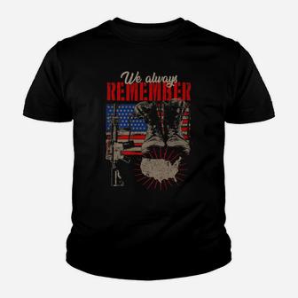 Always Remember The Fallen Veteran For Freedom Memorial Day Youth T-shirt | Crazezy