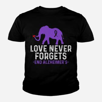 Alzheimers Awareness Love Never Forgets End Alzheimer's Youth T-shirt | Crazezy AU