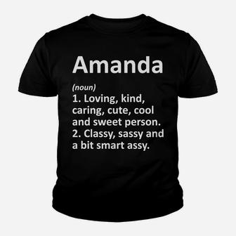 Amanda Definition Personalized Name Funny Birthday Gift Idea Youth T-shirt | Crazezy AU