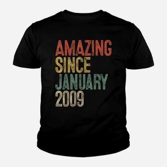 Amazing Since January 2009 12Th Birthday Gift 12 Year Old Youth T-shirt | Crazezy