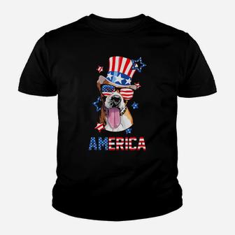 America Boxer Dog Owner 4Th Of July Usa Flag Youth T-shirt - Monsterry