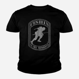 American Bass Soldier Military Fishing Design 07 Youth T-shirt | Crazezy