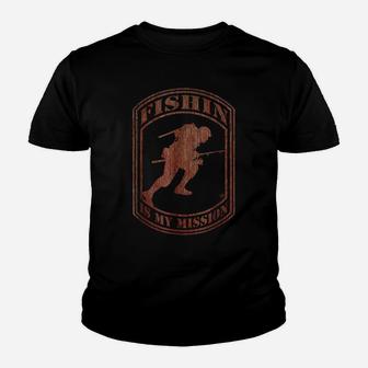 American Bass Soldier Military Fishing Design 08 Youth T-shirt | Crazezy DE