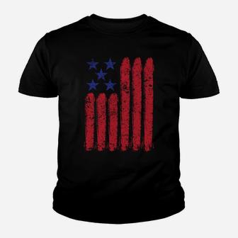 American Flag 4Th Of July Patriotic Distressed Usa Flag Youth T-shirt | Crazezy DE