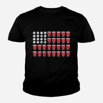 American Flag Beer Pong Funny Fourth Of July Drinking Youth T-shirt | Crazezy CA
