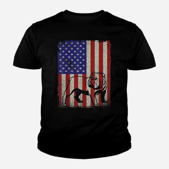 American Flag Best English Bulldog Dad Ever Tee Dog Dad Youth T-shirt | Crazezy
