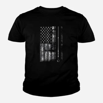 American Flag Billiard Stick Cute Table Game Funny Usa Gift Youth T-shirt | Crazezy
