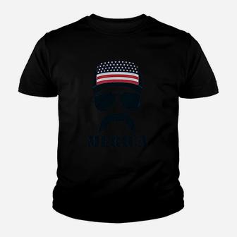 American Flag Cap Hat Patriotic 4Th Of July Merica Usa Youth T-shirt | Crazezy