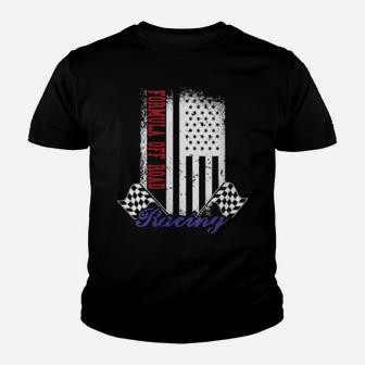 American Flag Formula Off Road Racing Race Flag Design Youth T-shirt - Monsterry UK