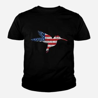 American Flag Hummingbird Youth T-shirt | Crazezy