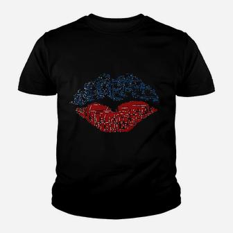 American Flag Lips Youth T-shirt | Crazezy AU