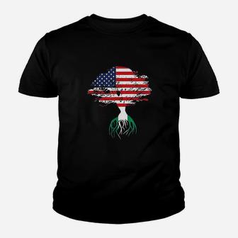 American Flag Nigerian Roots Nigeria Gifts Youth T-shirt | Crazezy