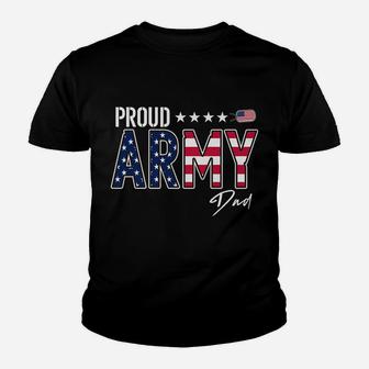 American Flag Proud Army Dad Youth T-shirt | Crazezy