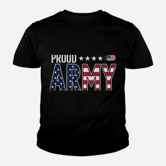 American Flag Proud Army Daughter Youth T-shirt | Crazezy