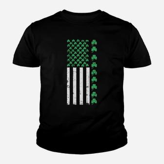 American Flag St Patricks Day T Shirt Vintage Irish Lucky Youth T-shirt | Crazezy