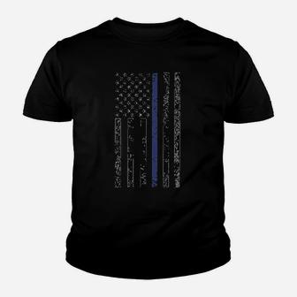 American Flag Thin Blue Line Youth T-shirt | Crazezy