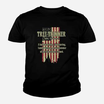 American Flag Tree Climber Tree Trimmer Arborist Youth T-shirt | Crazezy
