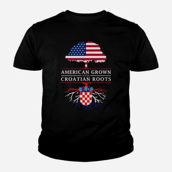 American Grown With Croatian Roots - Croatia Youth T-shirt | Crazezy