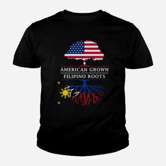 American Grown With Filipino Roots - Philippines Youth T-shirt | Crazezy