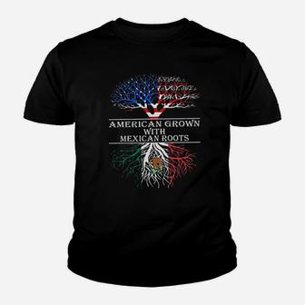 American Grown With Mexican Roots Youth T-shirt | Crazezy