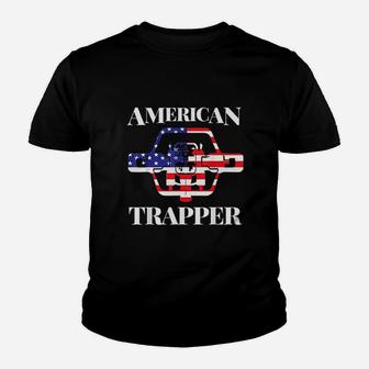 American Trapper Usa Flag Trapping Youth T-shirt | Crazezy