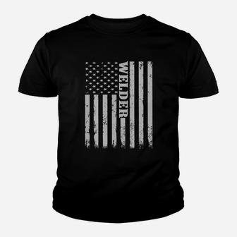 American Welder Proud Welding Flag Youth T-shirt - Thegiftio UK