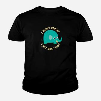 An Elephant Never Cares Cute Elephant Tee Dm Youth T-shirt - Thegiftio UK