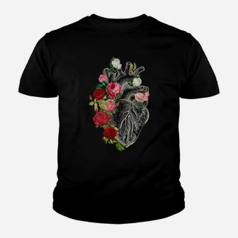 Anatomical Heart And Flowers, Flower Anatomical Heart Tshirt Youth T-shirt | Crazezy AU