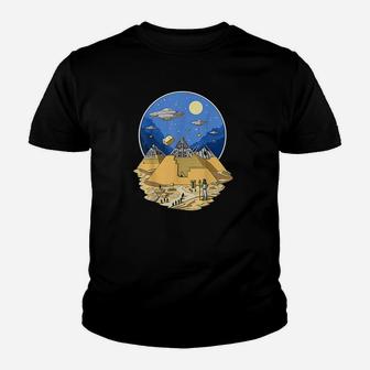 Ancient Egyptian Pyramids Aliens Space Ufo Science Fiction Youth T-shirt | Crazezy