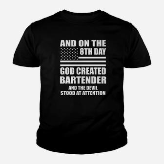 And On The 8th Day God Created Bartender Youth T-shirt - Thegiftio UK
