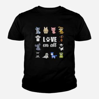 Animal Lover Cat Dog Love Youth T-shirt | Crazezy
