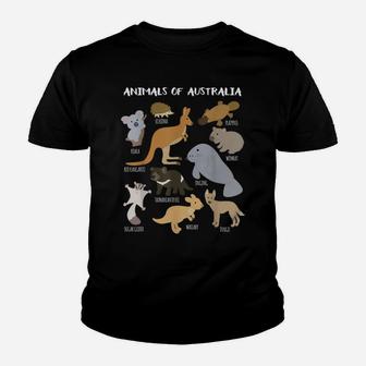 Animals Of Australia Australian Animal Educational Gift Youth T-shirt | Crazezy
