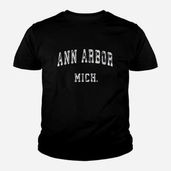 Ann Arbor Michigan Mi Vintage Sports Design Youth T-shirt | Crazezy AU
