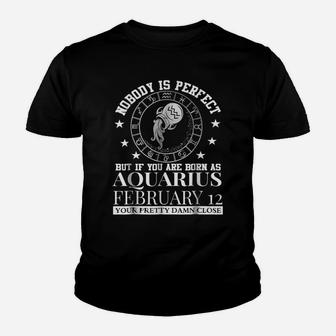 Aquarius Zodiac Shirt February 12 Women Man Birthday Gift Youth T-shirt | Crazezy