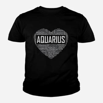 Aquarius Zodiac Traits Horoscope Astrology Sign Gift Heart Youth T-shirt | Crazezy DE