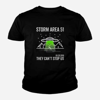 Area 51 Alien Ufo They Cant Stop Us Youth T-shirt | Crazezy AU
