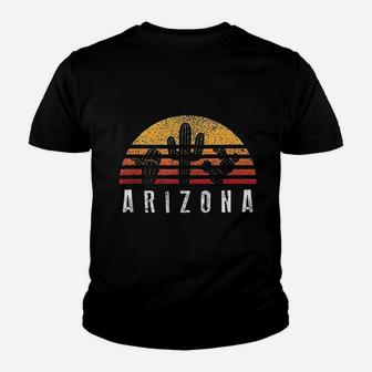 Arizona Retro Sunset Cactus Youth T-shirt | Crazezy AU