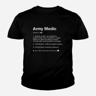 Army Medic Job Definition Meaning Youth T-shirt | Crazezy