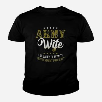 Army Veteran Wife Proud Army Wife Gift Youth T-shirt | Crazezy DE