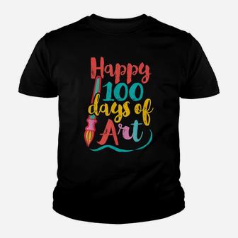 Art Teacher 100 Days Of School - 100 Days Of Art Youth T-shirt | Crazezy