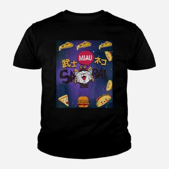 Astronaut Space Cat Samurai Taco Pizza Burger Kitten Pet Youth T-shirt | Crazezy