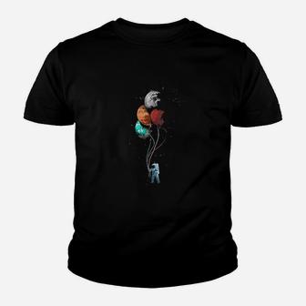 Astronaut Space Planets Balloons Youth T-shirt | Crazezy