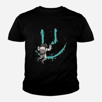 Astronaut Spray Painting A Smiley Face Youth T-shirt | Crazezy CA